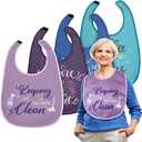 Zhanmai 4 Pcs Funny Adult Bibs for Women Elderly Men Adjustable Washable Dining Clothing Protectors Gifts for Eating Feeding (Multicolor)