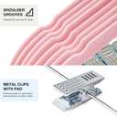 24-Pack Blush Pink Velvet Hangers with Clips Adjustable,Adult Hangers,Heavy-Duty,Felt,Non-Slip,Space Saving,Slim Outfit Hanger for Pants, Skirts, Suits,Coats, Dresses ect.