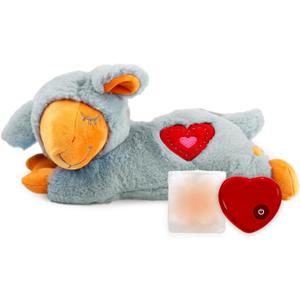 ALL FOR PAWS Heartbeat Puppy with Warm Bag for Dogs, Anxiety Relief Stuffed Animals Toy for Dog Sleep Aid, Comfort Snuggling Plush Puppy Toy for Behavioral Training Aid, Grey Sheep