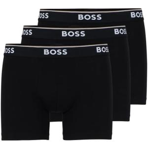 BOSS Men's Stretch Cotton 3 Pack Boxer Briefs (Medium, Ebony Black)
