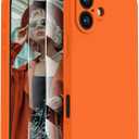 FireNova Designed for iPhone 16 Case, Silicone Upgraded [Camera Protection] Phone Case, Soft Anti-Scratch Microfiber Lining Inside, 6.1 inch, Neon Orange