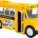 Maxx Action Mega School Bus Toy with Joystick Controls, Real Working Microphone, Lights and Sounds, Sliding Roof, Friction Powered
