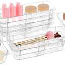 8 Pcs Medium Extendable Clear Drawer Organizer, All Adjustable Vanity Storage Box, 2-Size Desk Drawer Organizer, Acrylic Storage Bins for Makeup, Cosmetic, Bedroom Dressers Tool Organizer for Gadgets