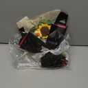 Crochet Flower Bouquet Handmade Sunflower Knitted Bouquet Artificial Knitted Flowers with Wrap for Graduation Wedding Anniversary Birthday Home Decor Gift(Black)