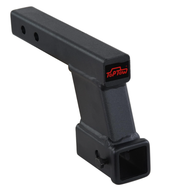 TOPTOW Trailer Hitch Extender Adapter with 6-inch Riser/Drop, 2" Receiver, 2-inch Solid Shank, 10000lbs Capacity