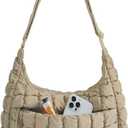 BAGSMART Quilted Crossbody Bag for Women, Lightweight Puffer Purse for Travel, Daily Use & Work | Water-resistant, Puffy Shoulder Bag, w/ Adjustable Strap, Light & Comfortable, Hands-free Bags, Travel Essentials (Small)