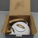 LONFFERY Tea Kettle for Stove Top, 3.2 Quart Whistling Tea Kettle, Food Grade Stainless Steel and Wood Pattern Folding Handle, White