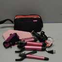 5 in 1 Automatic Rotating Curling Iron Set, CrazyMar Beach Waves Hair Curler - 5 Barrels (3/4,1,1/4 Inch) Dual Voltage Curling Wand for Professional Hair Styling, Travel, Ceramic Coating, Women Gifts