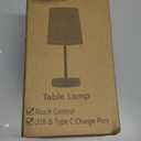 LuxeBeam Modern USB & Type-C Bedside Lamp with Touch Control, Dimmable Table Lamp with White Fabric Shade Enhanced with Gold Threads, Includes LED Bulb - Ideal for Bedroom, Office, Dorm