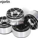 1.0 RC Beadlock Wheels Rims 12mm Hex 1/24 1/18 Aluminum Alloy Mud Slingers Hubs for 1:24 1:18 Rock Crawler Car Axial SCX24 FMS AX24 FCX18 FCX24 TRX4M 1.0" Tires 4PCS (Black)