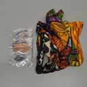 WILLBOND African Boho Print Headband, Head Wrap, Faux Leather Earrings Set for Women (Bright Pattern)