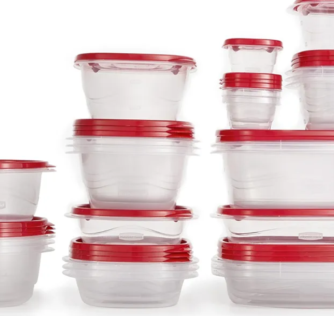 Rubbermaid TakeAlongs Food Storage Containers, 52 Piece Plastic Container Set, Dishwasher and Microwave Safe Meal Prep, Snack, and Lunch Container, BPA Free, Ruby Red