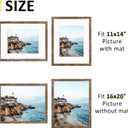 Frametory, 16x20 Frames Display 11x14 Picture With Mat or 16x20 Photo Without Mat, Shatter-Resistant Glass, Pre-Installed Wall Mounting Hardware - Rustic Brown