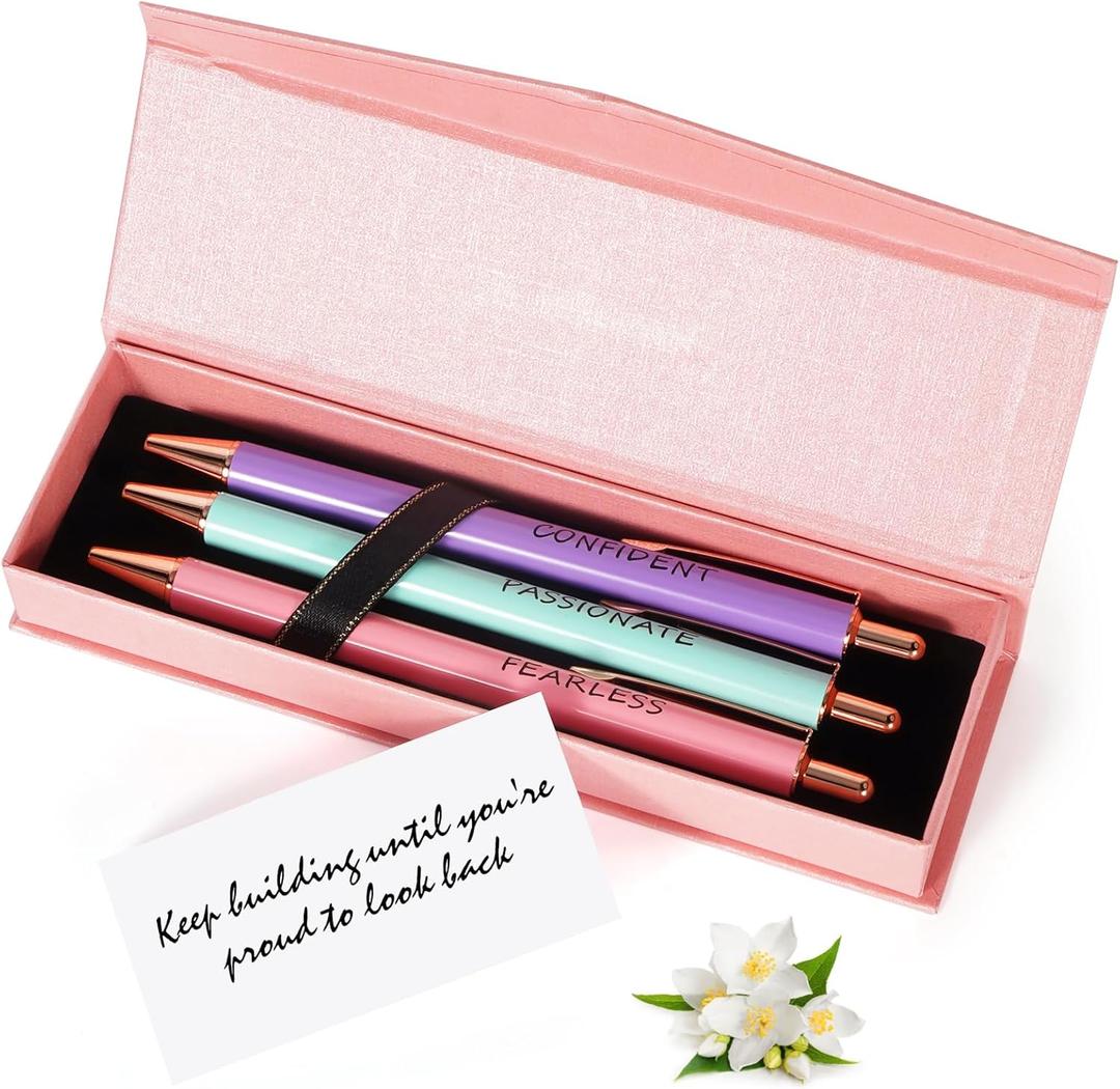 WY WENYUAN Thank You Gifts for Women, Fancy Pen Set for Women, Retractable & Quick-Drying - Perfect Teacher Pens, Employee Appreciation Gifts & Office Supplies (Black Ink, Medium/Fine Point)