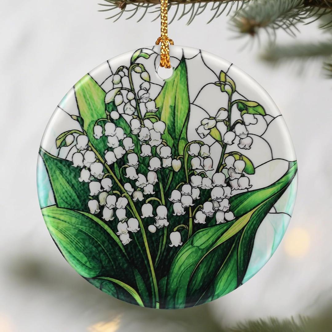 Lily of Valley Flower Ornament, Christmas Ornaments: Christmas Tree Decorations, Holiday Decor, Stocking Stuffers, Gift Ideas, Xmas Gift, Flower Lover Gifts & Gifts for Women