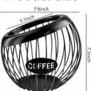 Large Capacity Black Metal Coffee Pod Storage Holder K Cup Organizer | Espresso Capsule Storage Basket Practical Decor Accessory for Kitchen Counter Bar Station