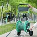 Garden Hose Reel Cart, Hold Up to 75-150 Ft of 5/8 Inch Hose, Water Hose Reel Cart with Wheels, Mobile Hose Reel Cart For Car Washing, Garden Watering, Outside Use