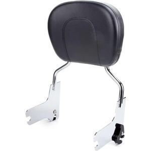 Chrome Detachable Sissy Bar Passenger Rear Backrest Pad Compatible with Harley Road King, Road Glide, Street Glide, Electra Glide, Ultra Classic 1997-2008