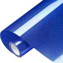VinylRus Glitter Heat Transfer Vinyl Rolls-10 x 8ft Royal Blue Iron on Vinyl for Shirts,Glitter HTV Vinyl for All Cutter Machine