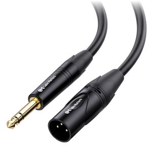 Cable Matters 6.35mm (1/4 Inch) TRS to XLR Cable - 15ft, Male to Male XLR to TRS Cable, Black  Not for Microphone Use