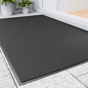 Amyracel Front Door Mat Outside Entrance, 5' x 3' Sturdy Indoor Outdoor Door Mat, Dirt Trapper Outdoor Welcome Mats for Entry, All-Season All-Weather Doormat for Entryway, Patio, High Traffic Areas (3' x 5')