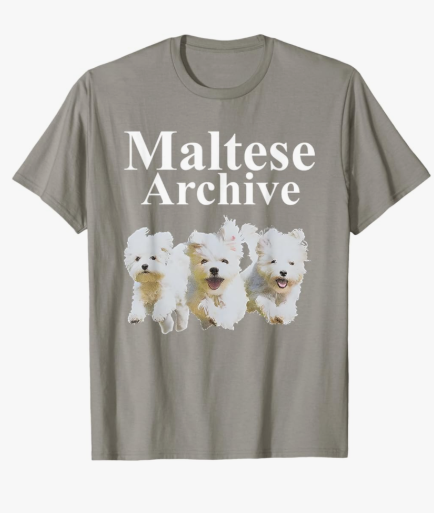 Dog Maltese Archive Funny Dog Lover T-Shirt for Men Women, Size L