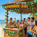FUTUREPLUSX 6PCS Tropical Garland Party Decorations, 10 ft Multicolored Tissue Paper Hibiscus Flower Summer Banner for Birthday Beach Theme Luau Hawaiian Party Supplies Jungle Decor, Medium