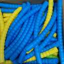 2 Pcs Toy Hoop Exercise Hoop Detachable Adjustable Plastic Toy Ring Playground Equipment for School Colored Circles Exercise Ring for Teens Dog Agility Equipment(Blue, Yellow, 23 Inch)