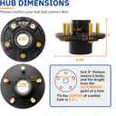 Pregreased 5 on 4.5'' Hub and #84 Spindle Kits for 3500lbs Trailer
