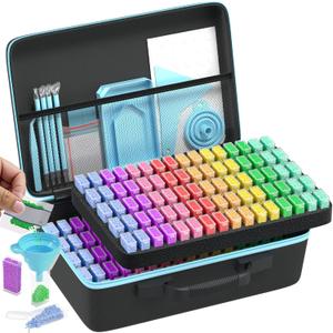 Diamond Painting Storage Containers Kits, Thickened Waterproof Portable Bead Storage Boxes for Diamond Painting Accessories and Tools, 160 Square Bottles