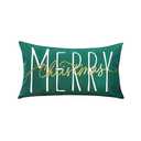 ONWAY Christmas Pillow Cover 12x20 Inch Merry Christmas Gold Green Decorative Throw Pillows Farmhouse Winter Holiday Decor Cushion Case for Sofa Couch Home Decorations