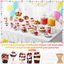 150 Pcs Plastic Dessert Cups with Spoons and Toothpicks, 2 to 5 oz 5 Styles Clear Mini Appetizer Cups Disposable for Serving Fruit Trifle Ice Cream Pudding Weddings Party (Clear, Basic)