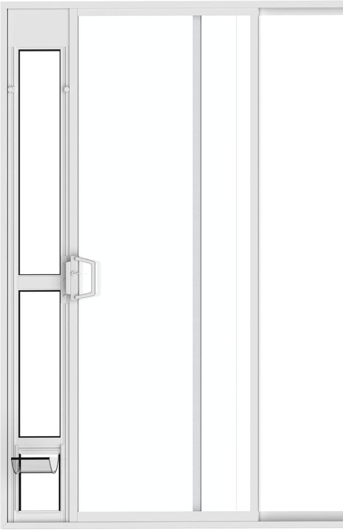 Hakuna Pets White Glass Patio Pet Door for Sliding Doors, Small | Adjustable Height 77.2 83.5, Damage-Free or Permanent Install, Locking Panel Included