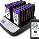 Restaurant Pager System,Pagers for Restaurants 1640ft Long Range,Social Distancing Keeping 16 Pagers and Buzzers,Waterproof Beepers Restaurants|Food Truck| Church Nursery|Cafe