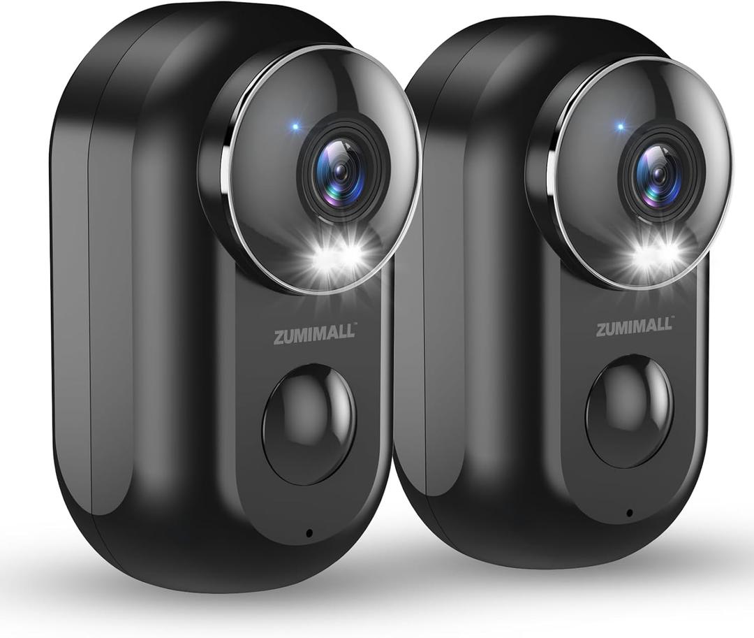 ZUMIMALL Security Cameras Wireless Outdoor, 2 Packs, 2K Cameras for Home Security, Outdoor/Indoor Camera Battery Powered, 2.4G WiFi, Magnetic Mount,3MP Color Night Vision/Siren/PIR/AI/Cloud/Alexa