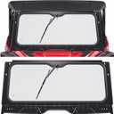 KUAFU Front Glass Windshield Compatible with 2019+ Honda Talon 1000R 1000X 1000X-4 Full Windscreen W/Wiper Aluminum Frame