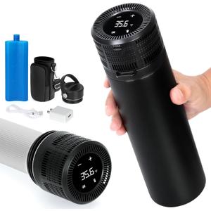 Electric Insulin Cooler Travel Case, USB Charger & Biogel Ice Box - Unlimited Hours, 35-68F Custom & Display Temperature Medical Cooler, TSA Approved Diabetic Medication Refrigerator (Black)