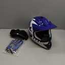 Youth Dirt Bike Helmet DOT Certified - Full Face Motorcycle Helmet for Off-Road, ATV, Street Riding, Includes Adjustable Goggles & Protective Gloves (X-Large, BLUE)