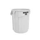 Rubbermaid Commercial Products Brute Trash Can, White, 10-Gallon | Heavy-Duty Round Garbage Can, Vented Container, Outdoor Waste Container for Landscapers/Construction/Restaurants/Warehouses