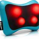 Mo Cuishle Electric Shiatsu Back Massager with Heat - Powerful 3D Kneading for Neck, Shoulder, Lower Back Pain Relief - Ergonomic Design for Home, Office, & Car - Gifts for Women, Men, Mom & Dad (Blue)