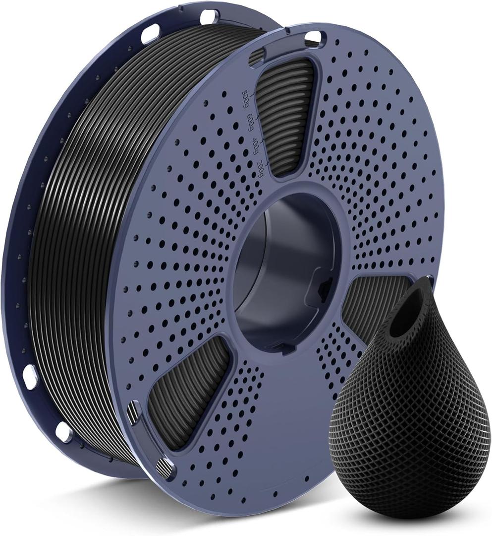 SUNLU PETG Filament 1.75mm,Strong 3D Printer Filament,Ultra-Low Stringing,Exceptional Layer Adhesion & High Toughness,Dimensional Accuracy +/- 0.02 mm,Fit Most FDM 3D Printers,1kg Spool(Black)