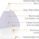 Crane Droplet Ultrasonic Small Air Humidifiers for Bedroom and Office, 0.5 Gallon Cool Mist Humidifier for Plants and Home, Humidifier Filters Optional, White