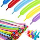 Animal Balloons, Clown Twisting Balloons, 100 Pcs 260 Long Pastel Rainbow Balloons Kit for Balloon Animals Making, Birthday Festival Arch DIY Party Decorations
