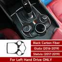 Car Gear Shift Sticker Carbon Fiber Decals Center Console Cover Trim Compatible with Alfa Romeo Giulia 952 Stelvio 949 2016 2017 2018 2019 Accessories
