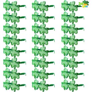 JOYIN 24 PCS St. Patrick's Day Shamrock Glitter Glasses, Saint Patrick Party Costume Green Clover Dressing-up Accessories Party Favor and Supplies