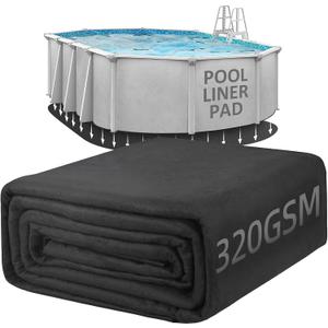 POOLHACKER 10x15 FT Oval Pool Liner Pad for Above Ground Pools, 9.4 oz/yd²