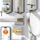 Veise VE012W-H WiFi Smart Front Door Lock Set, Built-in WiFi, App Remote & Voice Control, Fingerprint Keyless Entry Smart deadbolt with Handle, Backlit Keypad, Auto Lock, IP55 Waterproof, Satin Nickel