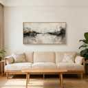 HOURIA Large Abstract Neutral Beige & Black Framed Canvas Wall Art Set,Modern Minimalist Brown Wall Decor,Textured Gray Tan Illustrations Artwork for Living Room, Bedroom, Farmhouse- 40"x20"x1