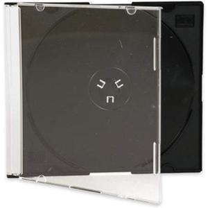 Maxtek Ultra Thin 5.2mm Slim Clear CD Jewel Case with Built in Black Tray, 100 Pack