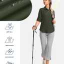 Womens Sun Protection Fishing Shirt with Zipper Pockets Lightweight SPF Long Sleeve Shirts for Hiking Safari (Green, S)